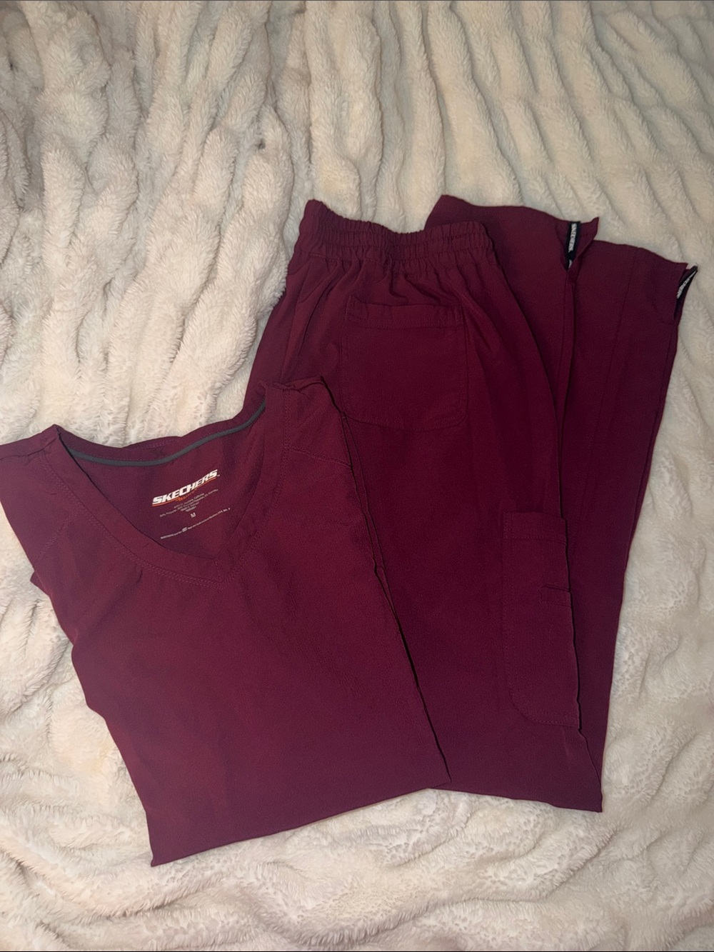 Skechers Women’s Wine Tall Straight Leg Scrub Set (17)